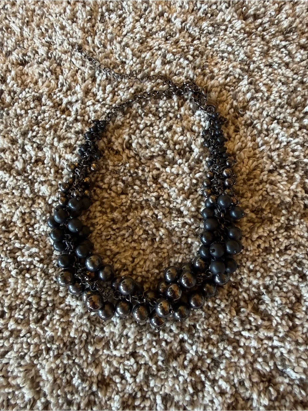 Lia Sophia Black Multi-Strand Beaded Necklace